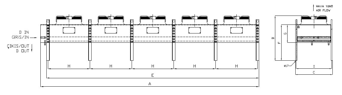 رسم الأبعاد للطراز KA/KB-580FD5-B01 C