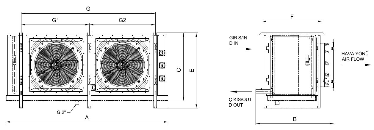 رسم الأبعاد للطراز EK-T-263BE10-B13 C
