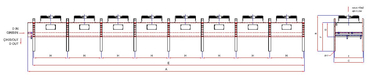 رسم الأبعاد للطراز KA/KB-880AC1-B01 C