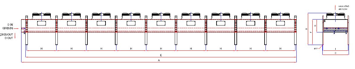 رسم الأبعاد للطراز KA/KB-980AB1-B01 C