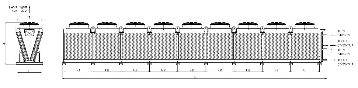 رسم الأبعاد للطراز KC-991CC5-B04 C