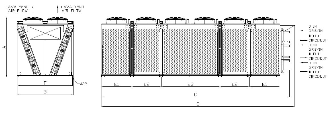 رسم الأبعاد للطراز KC-2x691FC1-B04T C
