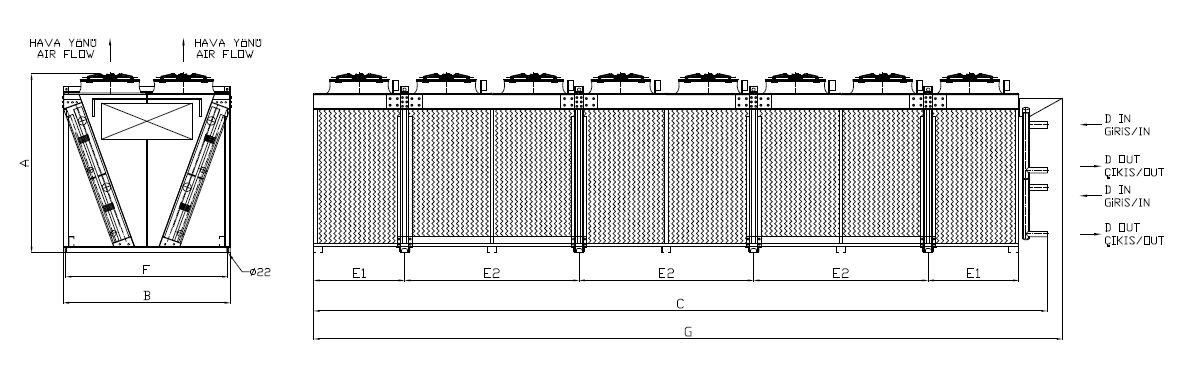 رسم الأبعاد للطراز KC-2x880EB5-B01C C