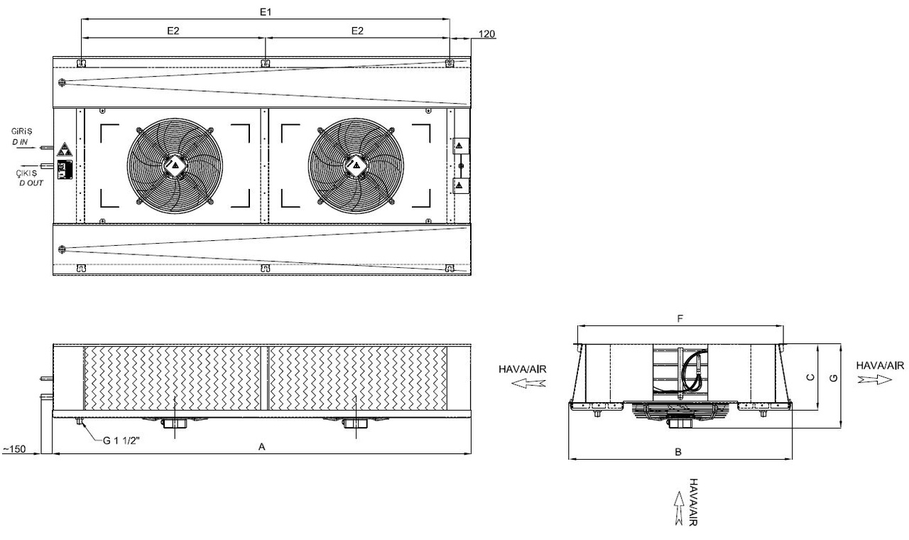Dimension drawing of ED-263AE4-C27 C