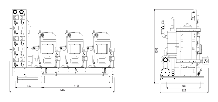 رسم الأبعاد للطراز BSCR-3N-ZF48-EVI