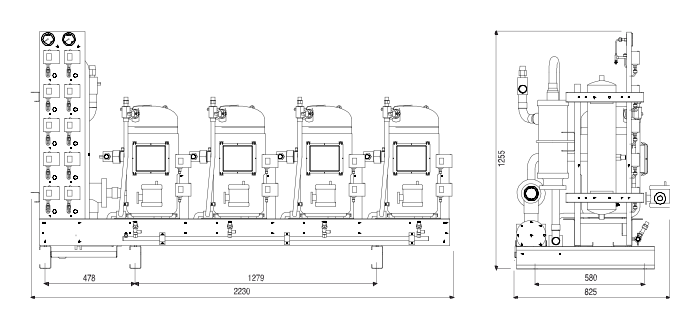 رسم الأبعاد للطراز BSCR-4N-ZF48-EVI